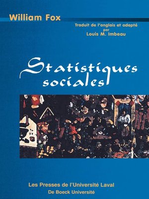 cover image of Statistiques sociales